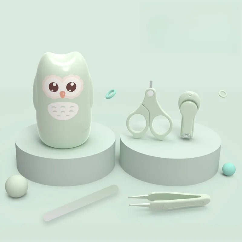 Children Manicure Kit Baby Nail Scissor Baby Nail Care Tool Set Kid Safe Portable Nail Clipper Trimmer File Tweezer with Box