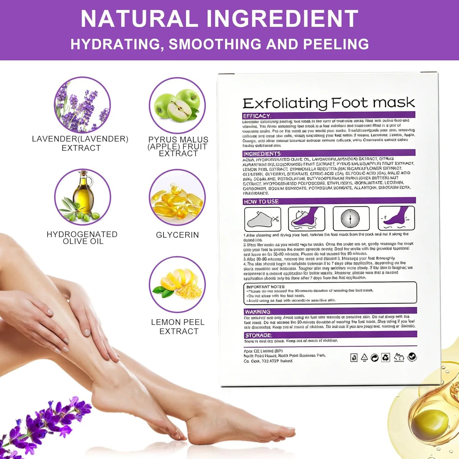 2 Pack Foot Peel Mask Exfoliator Peel Off Calluses Dead Skin Callus Remover Baby Soft Smooth Touch Feet Men Women