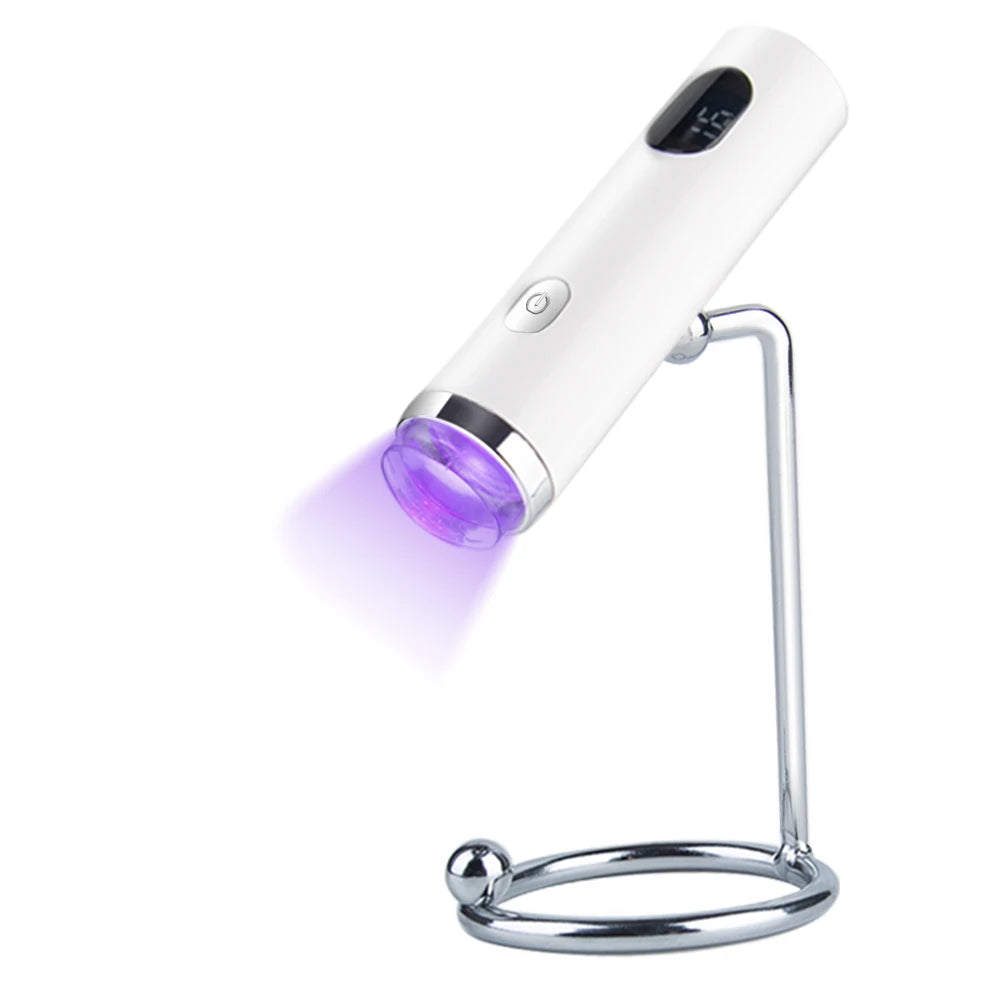 Nailpop Mini UV Nail Lamp for Polygel Nails Battery-Powered with Silicone Stamper Portable Handheld Curing Glue Gel Nail Dryer