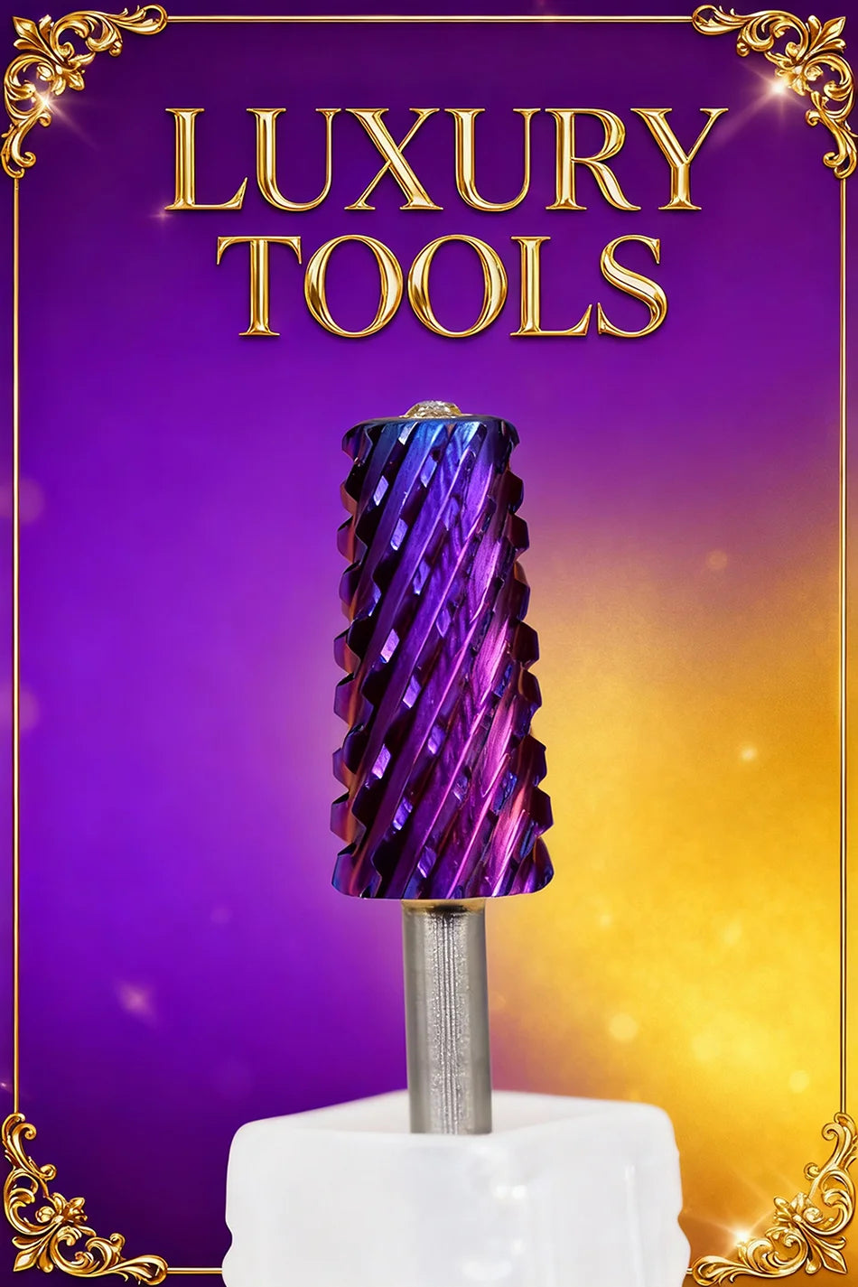 RolinStar 6.6 Safety Large Diamond Crystal Trapezium Tapered Barrel purple  steel Carbide milling cutter nail drill bit