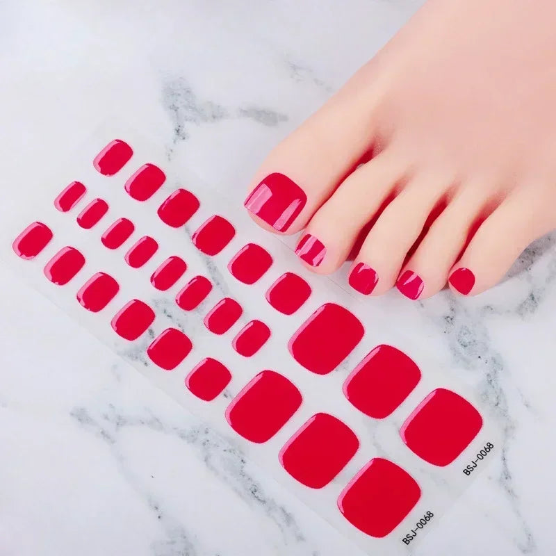 26Tips Pure Toe Gel Nail Sticker Hardens with UV Lamp Curing Waterproof Phototherapy Oil Gel Foil Nail Art Decorations