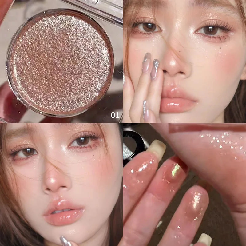 Hot Monochrome Eyeshadows Cowherd Weaver Girl Pearlescent Fine Glitter Sequins Cement Matte Student Eye Shadow Palette Wholesale