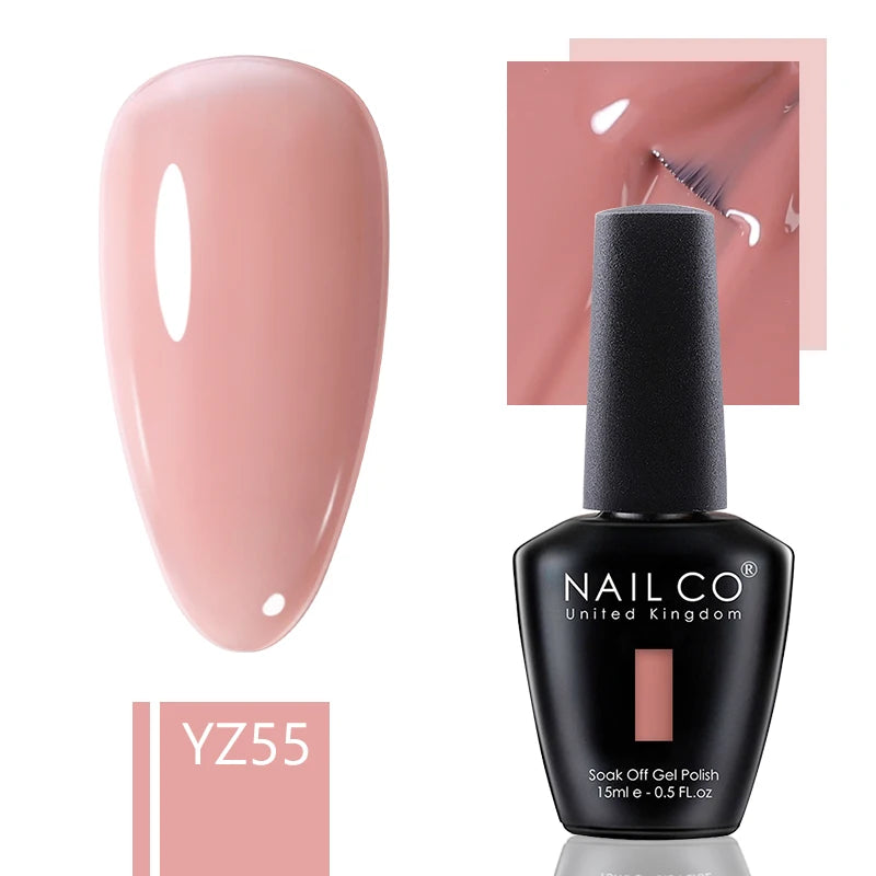 NAILCO 15ml Dark Gel Nail Polish Semi-permanent Varnish Hybrid UV Nails Art Glitter Colors Gel Polish Manicure Enamels For Nails