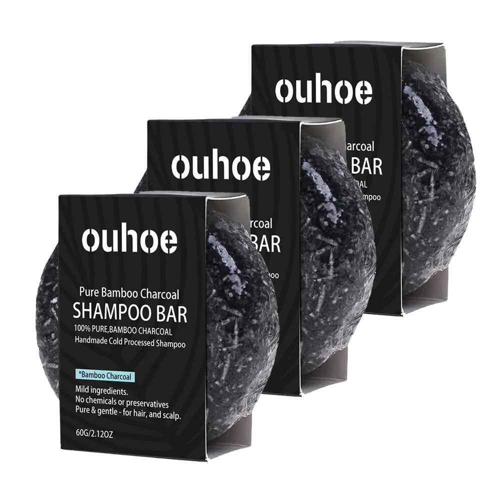 Bamboo Charcoal Shampoo Soap Deep Clean The Scalp Create Dark And Thick Hair Improve Dryness Hair Nourish Charcoal Shampoo Soap