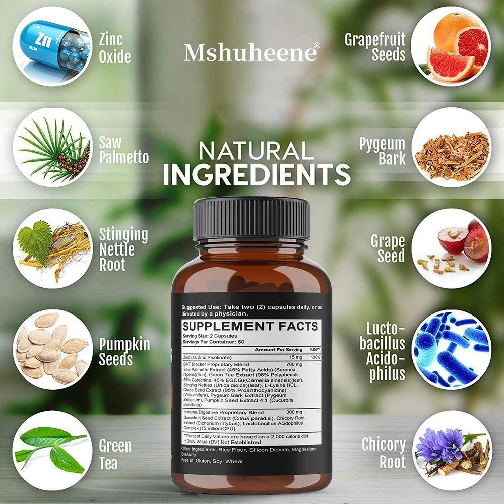 DHT Blocker Supplement with Saw Palmetto-Supports Hair Regrowth, Strengthens Hair & Scalp, Boosts Hair Thickness for Men & Women