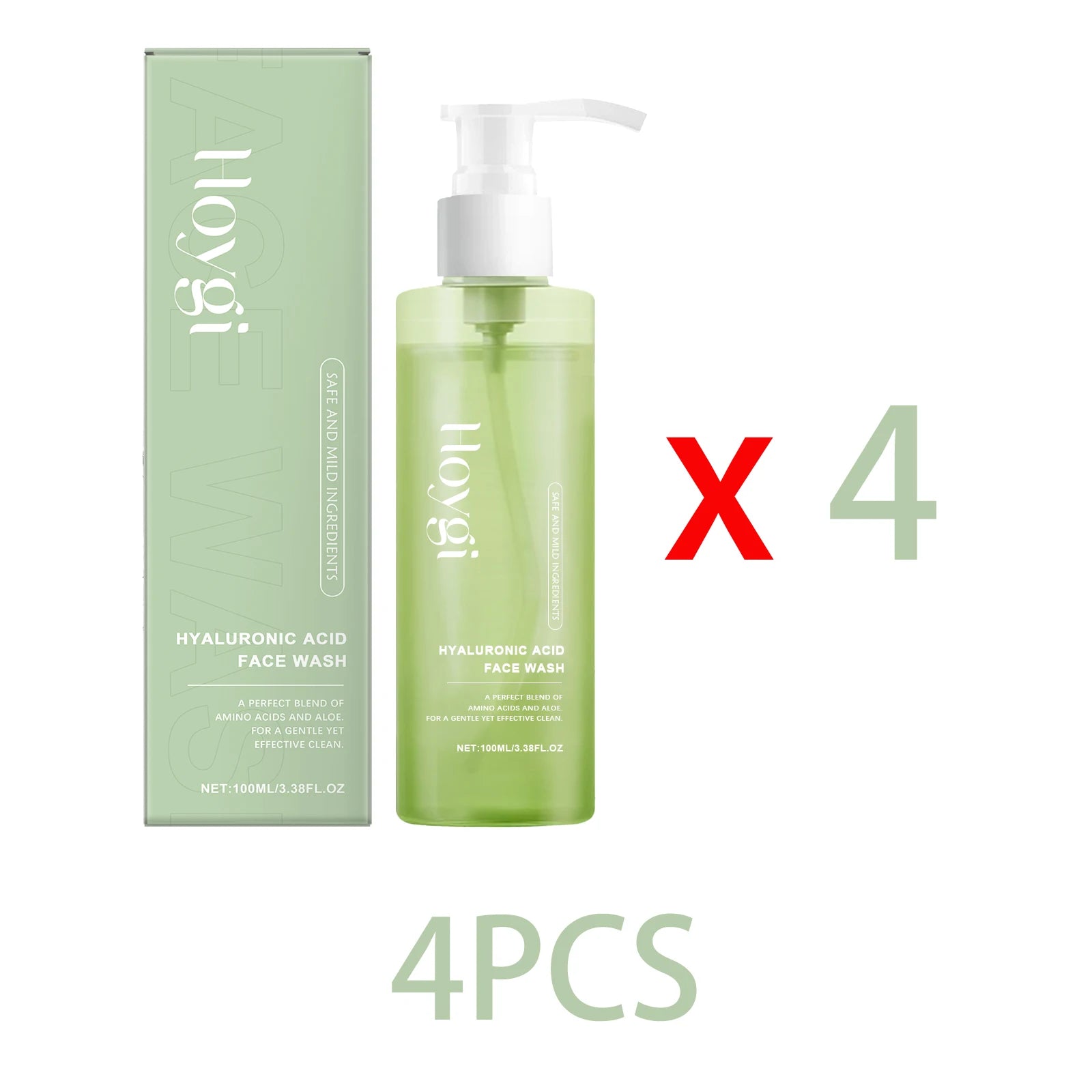 Hoygi Hyaluronic Acid Face Cleanser Gel Deep Pore Cleansing Moisturizing Non Drying Makeup Remover for Sensitive Skin 100ml