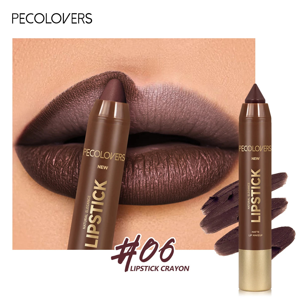 2In1 Matte Lipstick Pencil Waterproof Long Lasting Lip Brown Velvet Lip Liner Pen Lips Makeup Women Cosmetics