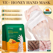 Manuka Honey & Vitamin E Hand Mask - Deep Moisturizing, Exfoliating & Repairing Hand Care for Dry, Cracked Hands