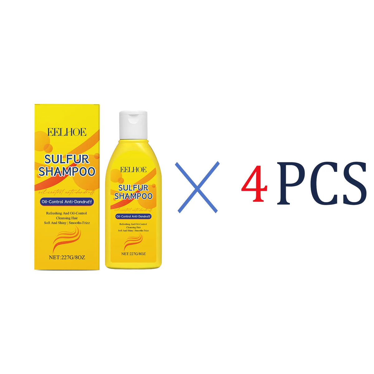 EELHOE Sulfur Shampoo Strengthen Roots Oil Control Fluffy Hair Moisturizing Mild Formula Itch Deeply Clean The Scalp 227g