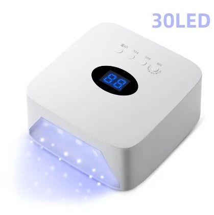 54W Cordless UV LED Nail Lamp with 30 Beads Rechargeable Professional Nail Dryer with 3 Timer Settings for Home and Salon Use
