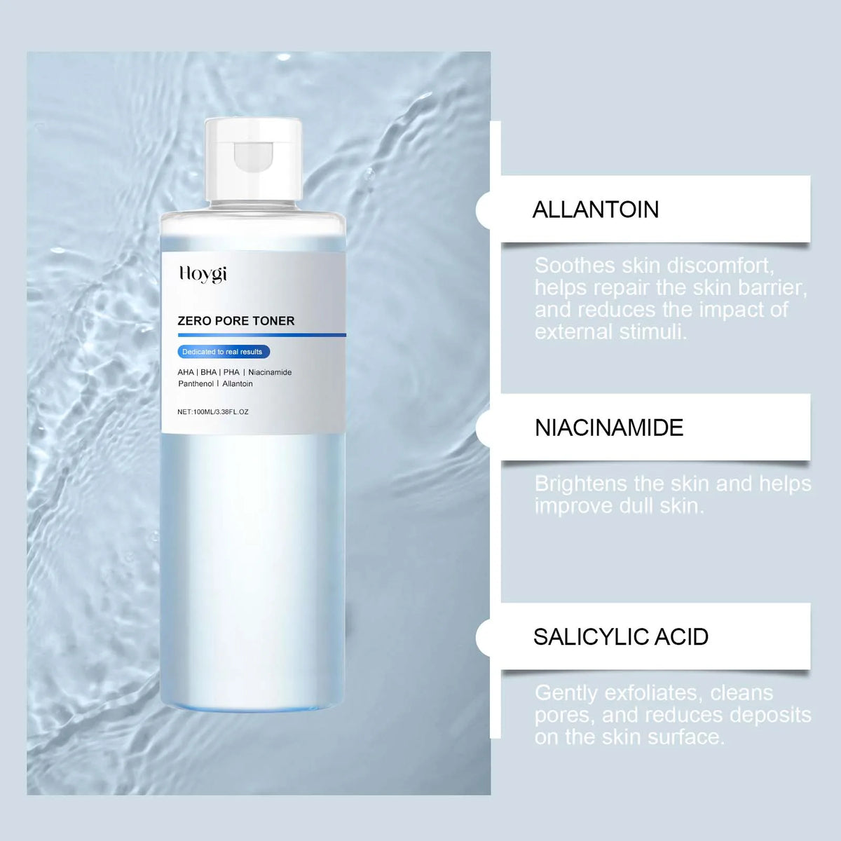 Exfoliating Hydrating Toner Moisturizing Smoothing Brighten Skin Pore Refining Improve Dry Skin Zero Pore Toner Soothing Formula