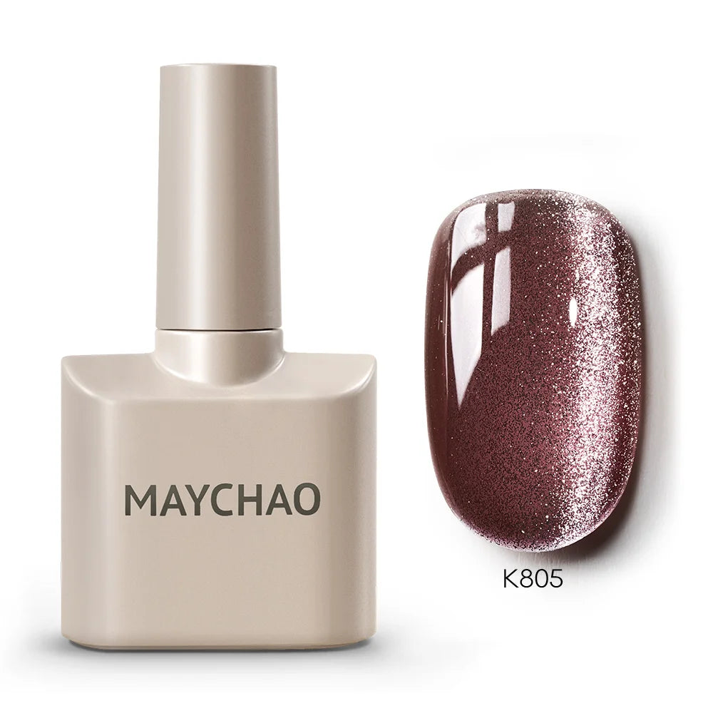 MAYCHAO Cherry Red Gel Nail Polish 12ml Glossy Semi Permanent Soak Off UV LED Frosted Gel Nails Base Painting Varnish