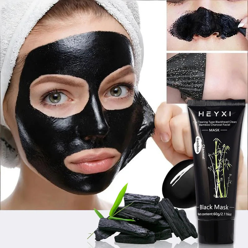 Bamboo Charcoal Tear Off Facial Mask, Clean Skin, Cool and Control Oil, Replenish Water and Moisturize, Make Skin Cleaner
