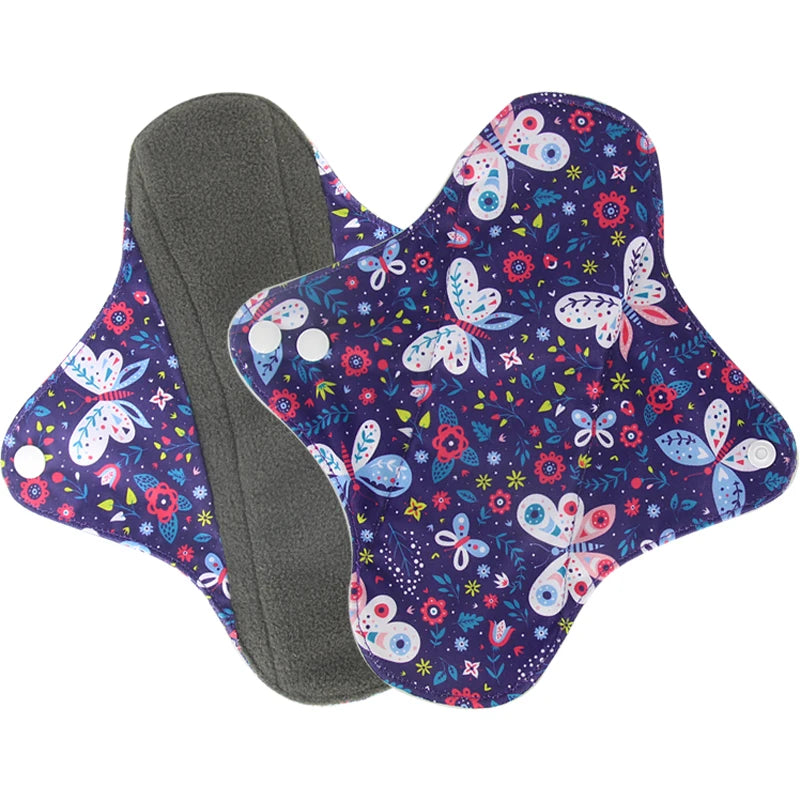 Sanitary Pads Organic Bamboo Charcoal Washable Menstrual Panty Liner Leakproof Cloth Towel Reusable Period Feminine Hygiene Pads