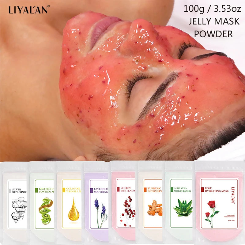 Rose Petal Face Jelly Mask Powder Skin Brightening Lighten Blackheads Remove Clean Pores Peel Off Mask SPA Facial Skin Care