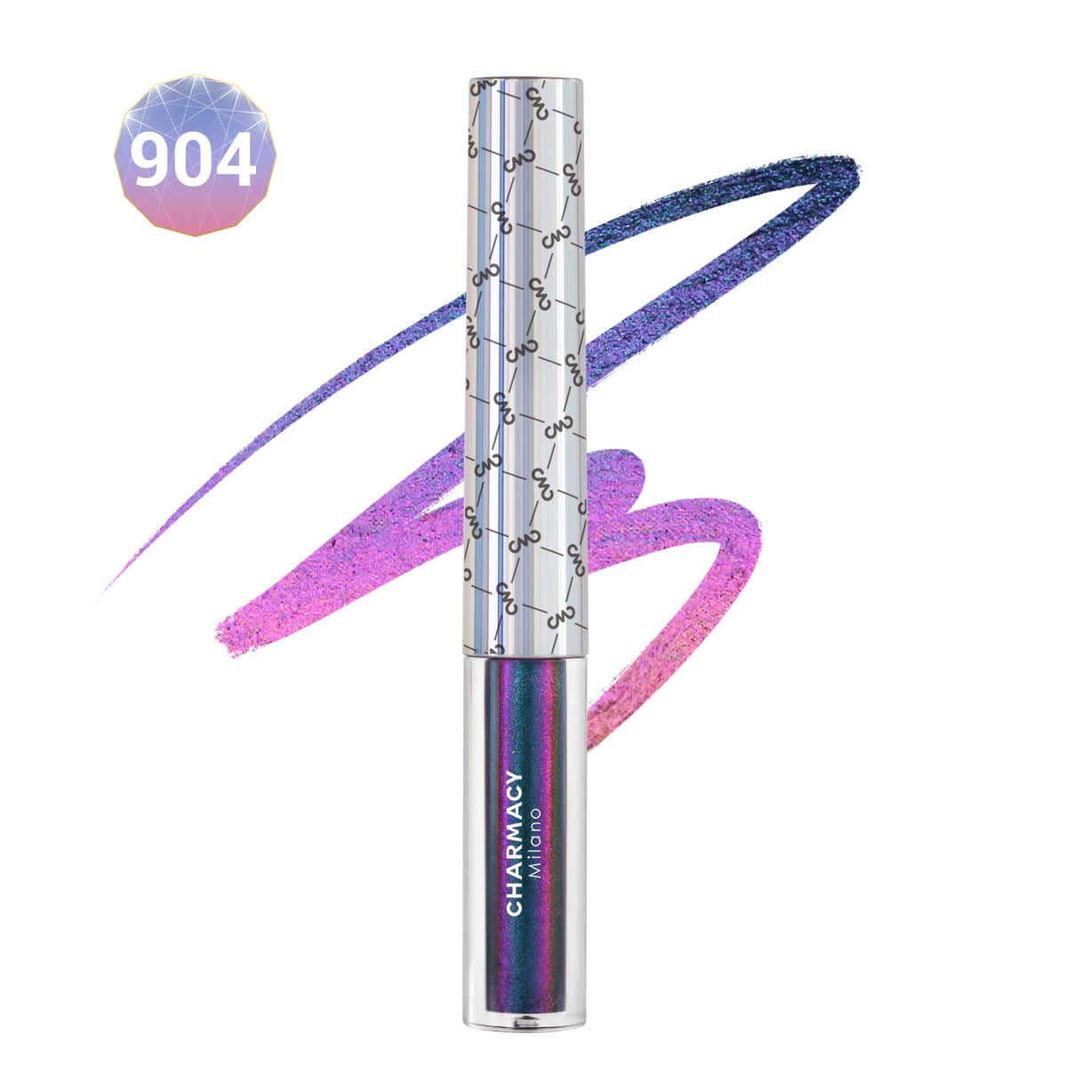 CHARMACY Duochrome Glitter Liquid Eyeliner Long Lasting Waterproof Smudgeproof Ultra Fine Tip Eye Liner Women Makeup Cosmetics