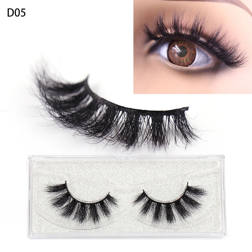 LEHUAMAO 3D Mink Eyelash Fluffy Cross Thick Natural Fake Eyelashes Lashes Dramatic Makeup Eye Lashes Handmade False Eyelash