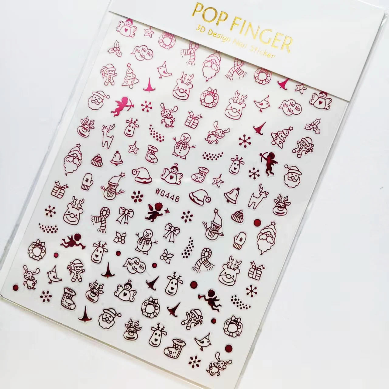 Sliver Bronzing 3D Christmas Nail Art Decoration Sticker Sparkly White Colorful Glitter Geometry Snowflake Winter Slider Foil