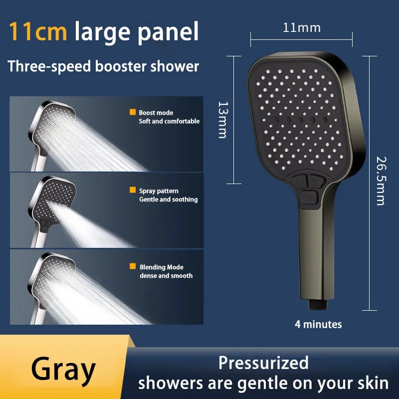 For Xiaomi Three Mode Pressurized Shower Head Shower Nozzle 11cm Large Panel Pressurized Shower Water Heater Shower Shower Head