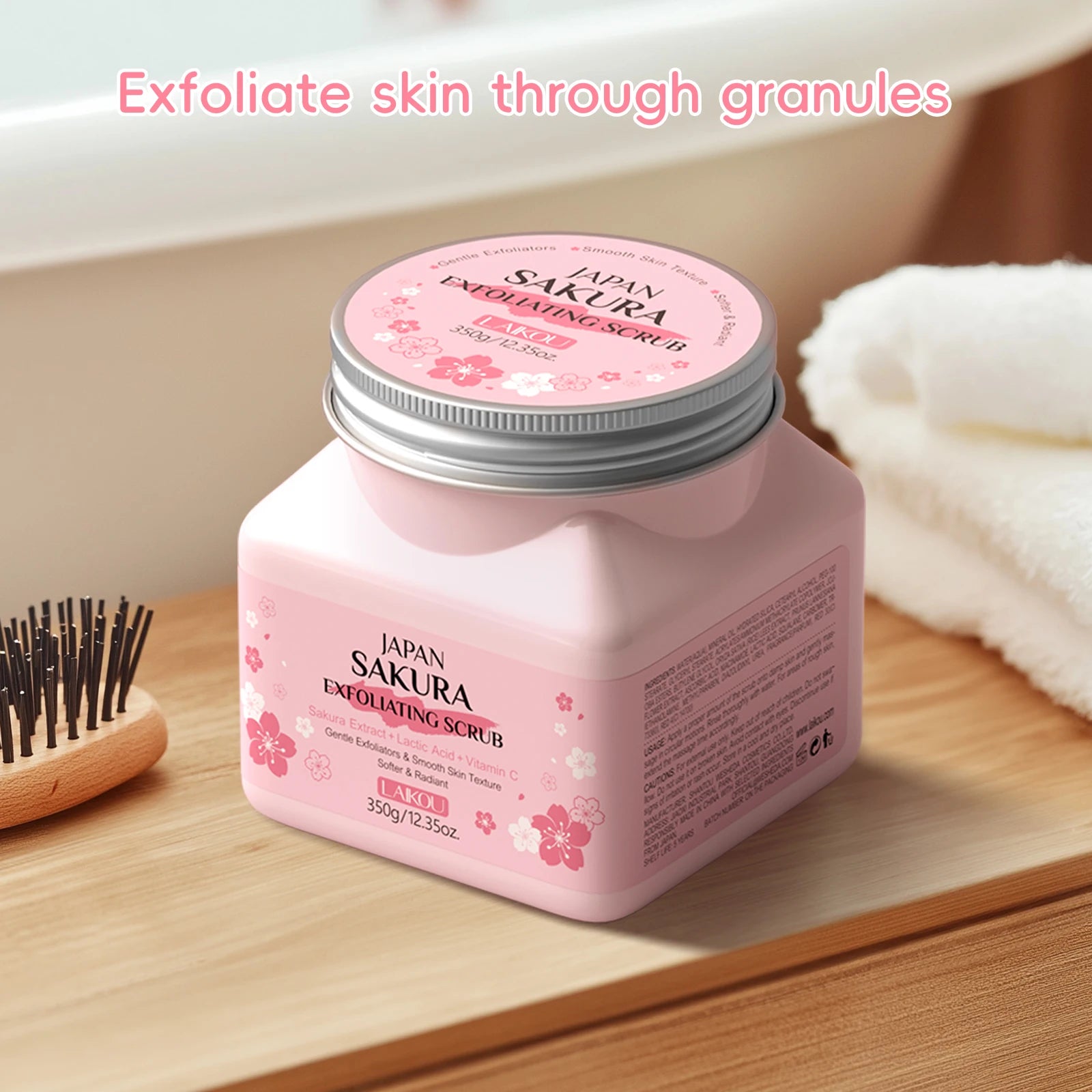 LAIKOU Sakura Exfoliating Facial Scrub Gentle Cleansing Dead Skin