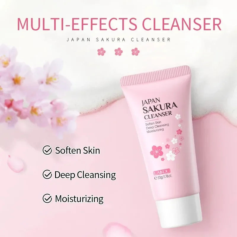 LAIKOU Facial Foaming Face Cleanser Facial Scrub Cleansing Acne Oil Control Blackhead Remover Shrink Pores Skin Care 50g