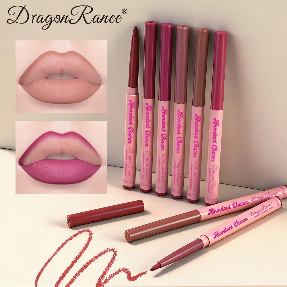 Long-Lasting Waterproof Matte Nude Lip Liner Lisptick Pen High Pigmentation Retractable Smooth Application Makeup Cosmetics