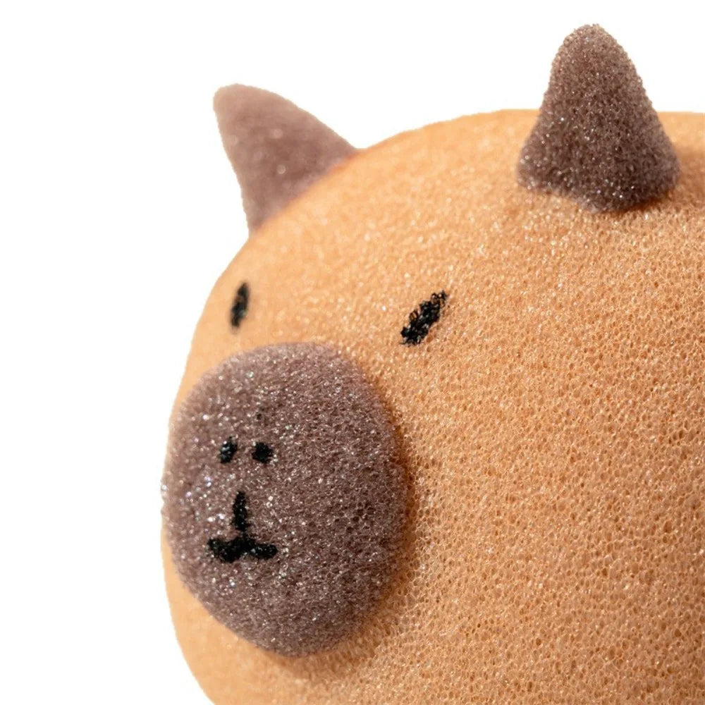 Cute Capybara Shaped Bath Ball Sponge Cleaning Brushes Easy Foaming Massage Ball Scrubber for Back Exfoliating Children Shower