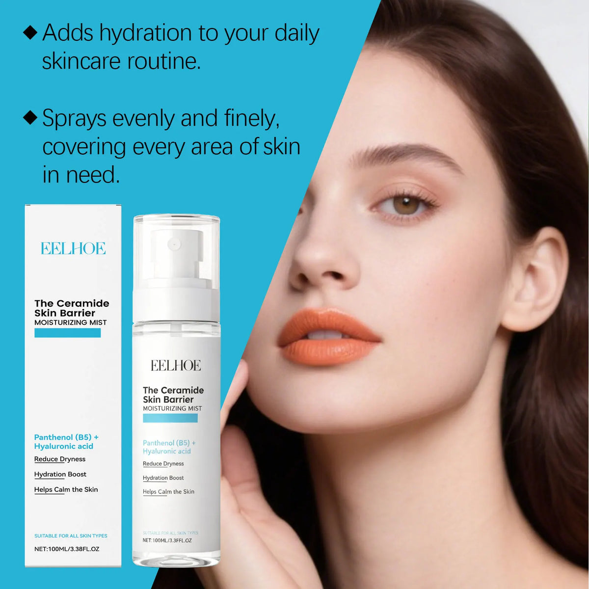 B5 Hyaluronic Acid Toner Spray Firming Smoothing Skin Reduce Redness Soothing PH Balance Hydrating Nourish Brighten Face Toner