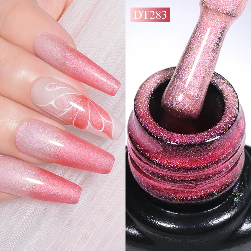 MEET ACROSS 7ml 36Colors Glitter Thermal Gel Nail Polish 3 Colors Changing Soak Off Gel Winter Semi Permanant Nail Art Varnish