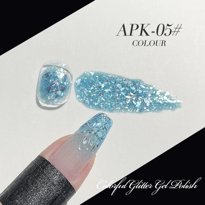 AS 15ml Sparkle Platinum Gel Nail Polish Shiny Pink Gold Silver Glitter Painting Gel Drawing Semi Permanent Tpo Free Varnish
