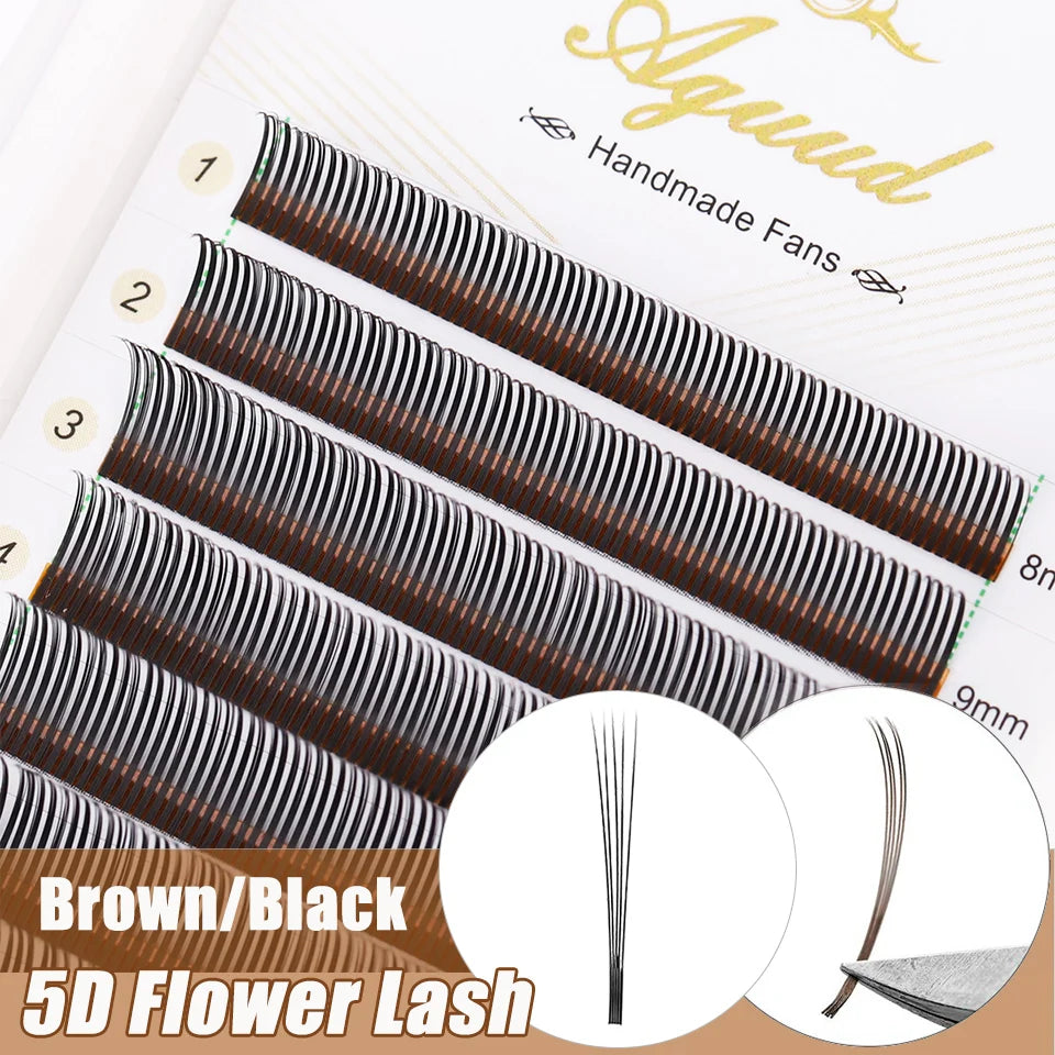 Angel Lashes 5D Flower Wet Lash Extensions Chocolate Brown Easy Fans Volume Flora Eyelash Manga Wispy Spike Premade Fans Lashes