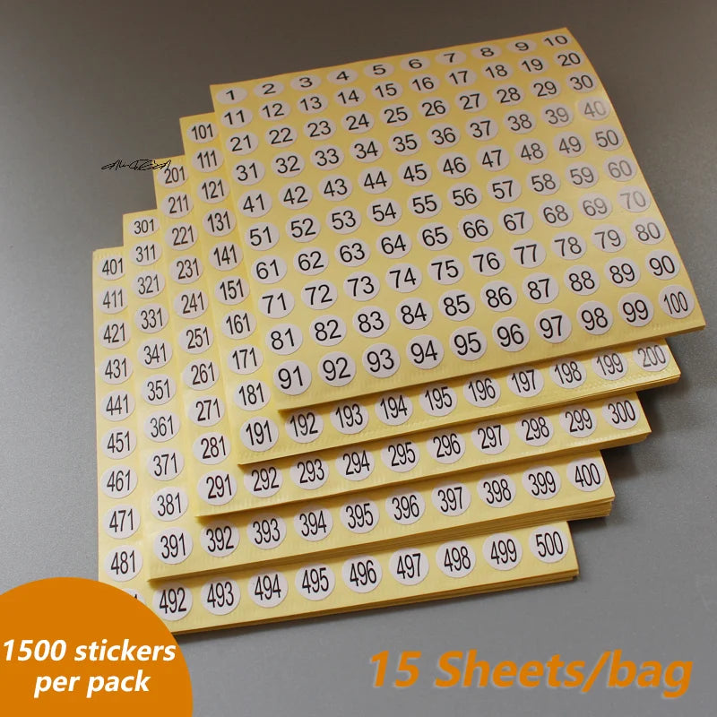 15 Sheets Nail Polish Number Stickers 1-200 Gel Varnish Label for Glue Bottle Lipstick Nails Tip Display Manicure Tool
