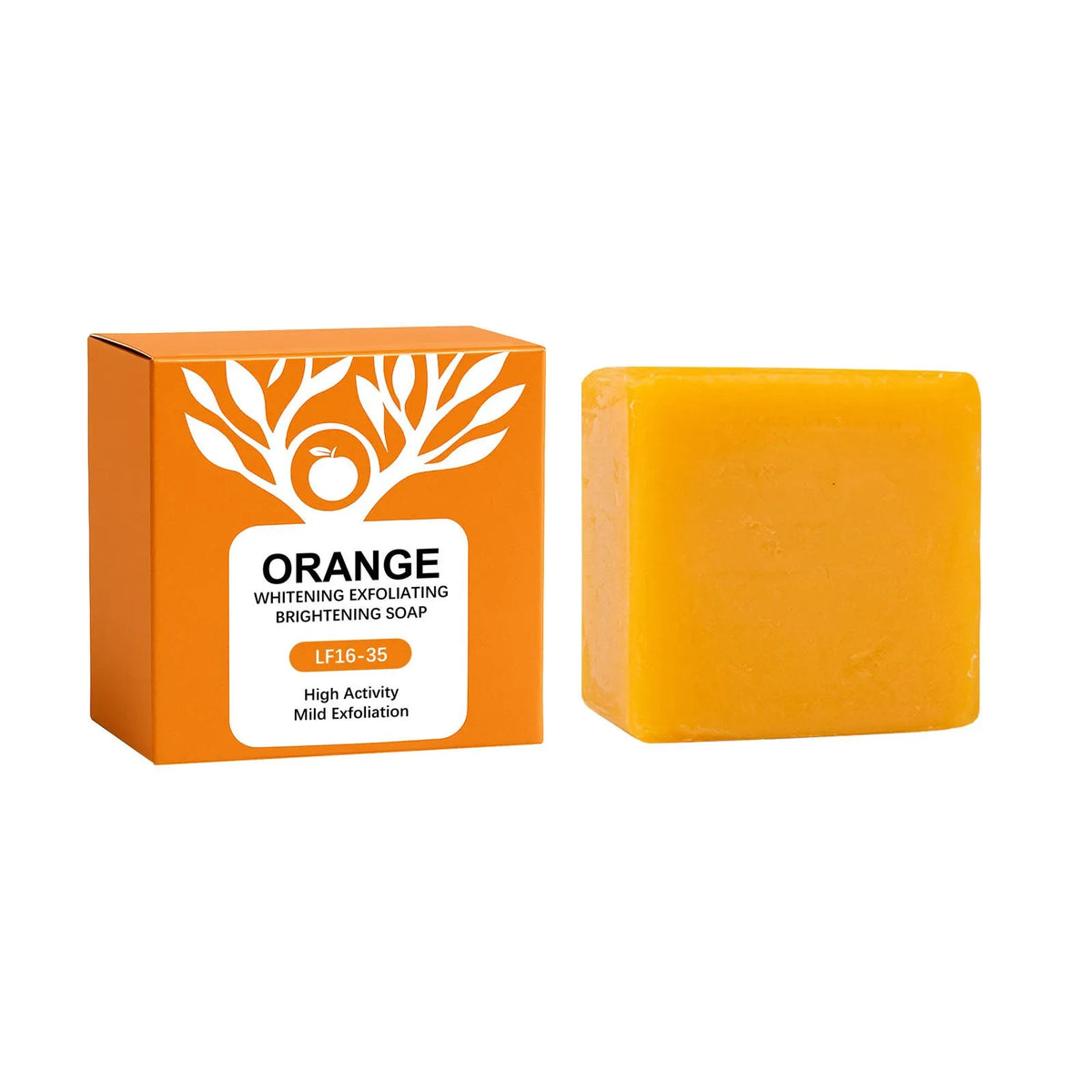 100g Orange Enzymes Mild Exfoliating Brightening Soap Bar,Face Body Gentle Cleansing Hydrating Moisturizing,Smooth Tender Skin