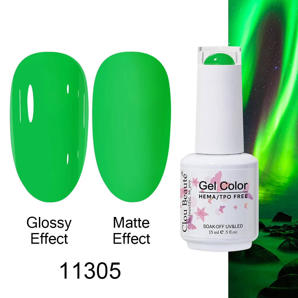 Clou Beaute Gel Nail Polish Neon Brown Royal Blue Red Green Pastal Nude Nail Art Varnishes Gel Lacquer Top Coat UV Gel Nail