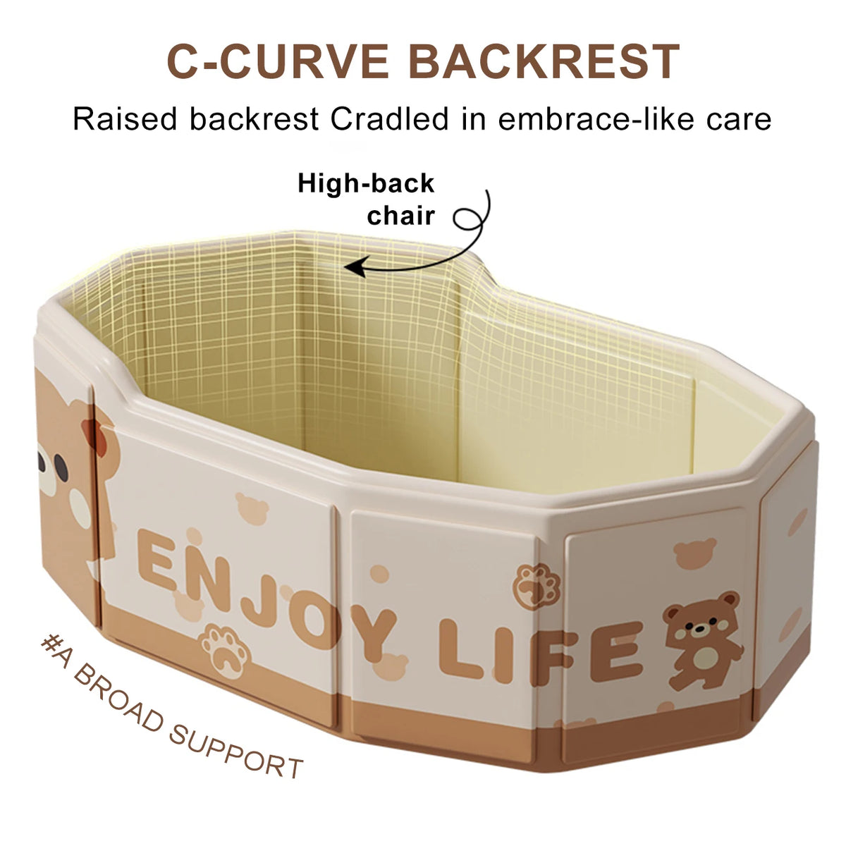 1PC Collapsible Baby Bathtub for Infants & Toddlers, Foldable & Leak-Proof, Reinforced Durable Structure