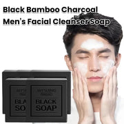 Men's Bamboo Charcoal Facial Cleanser Gentle No--irritate Oil Control Blackheads Exfoliating Removal Cleansing Handmade Soap