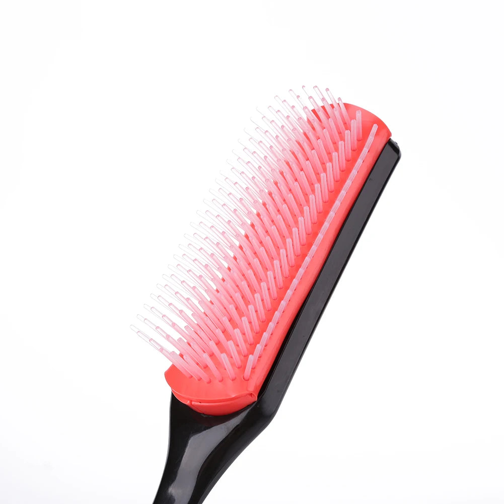 9-Rows Detangling Hair Brush Denman Detangler Hairbrush Scalp Massager Straight Curly Wet Removable DIY Hair Comb Brush
