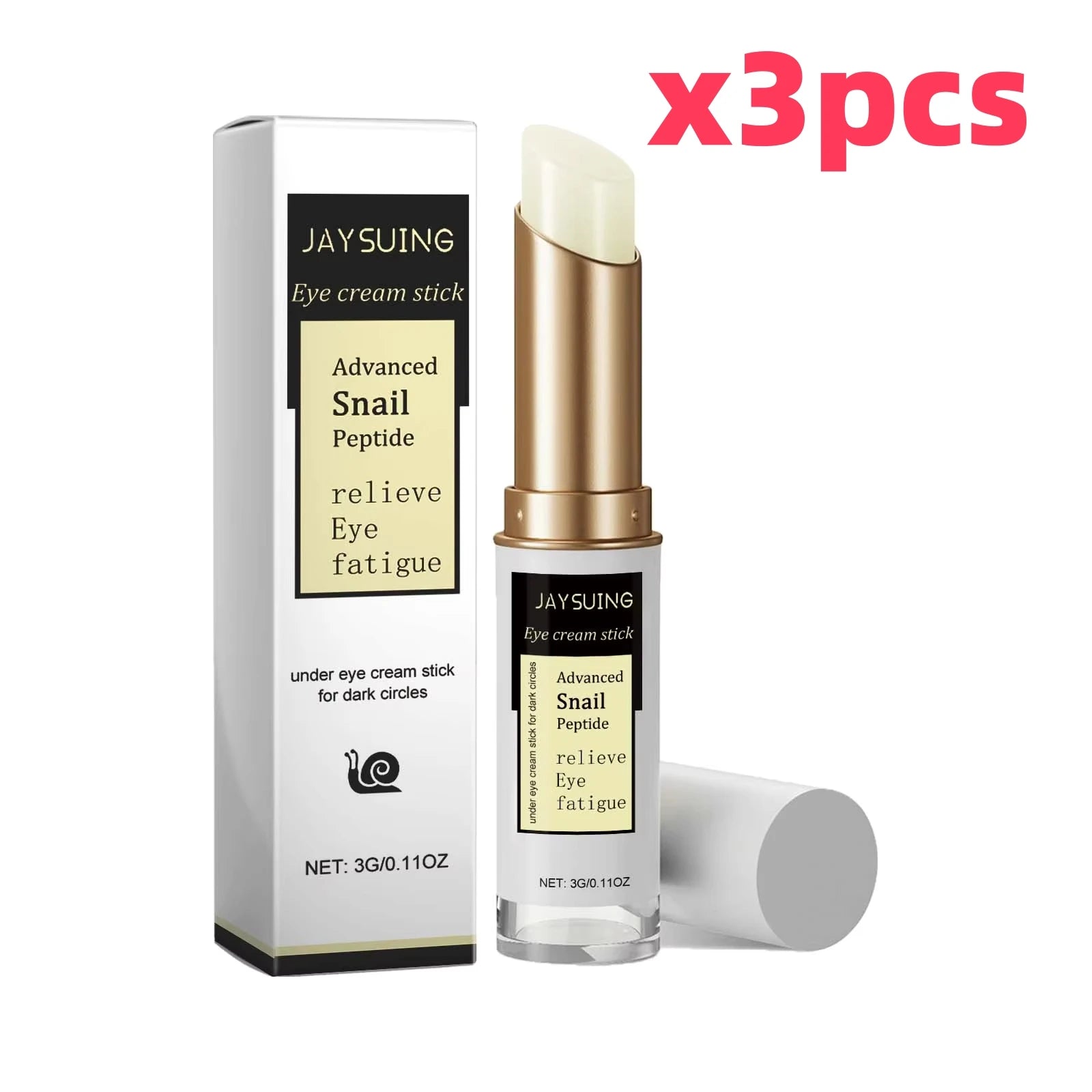 Snail Eye Cream Stick Anti-Puffiness Wrinkle Removal Fade Dark Circle Fine Lines Repair Moisturizing Firming Lightening Eye Care