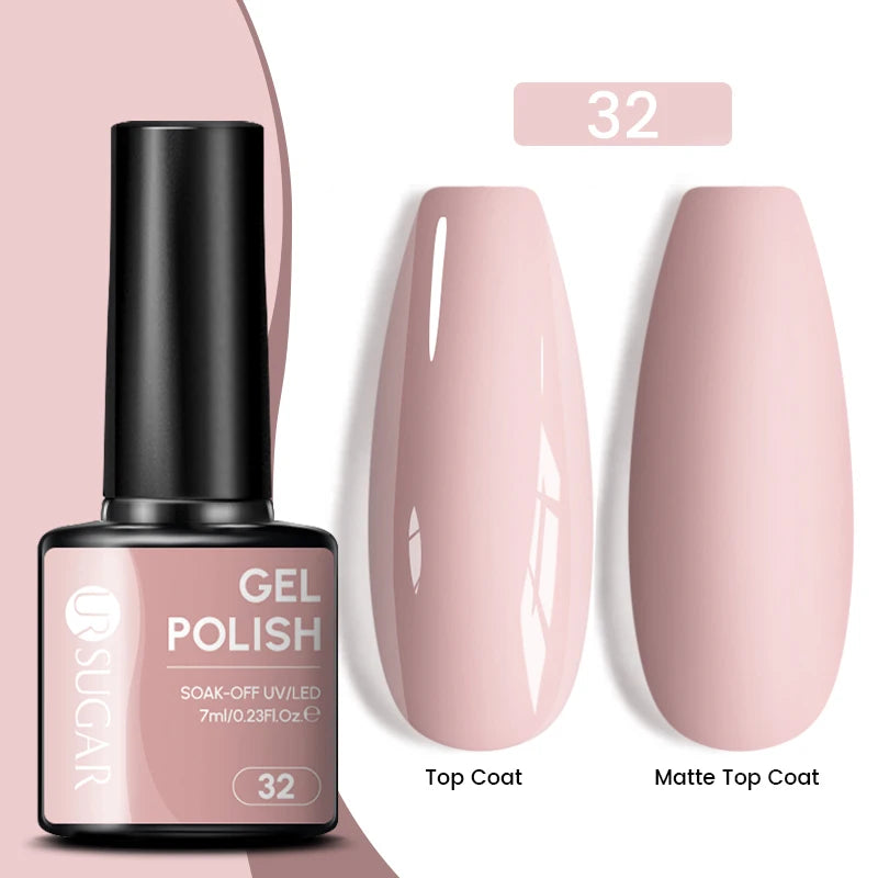 UR SUGAR 7ml Glitter UV Gel Nail Polish Glitter Sequins Soak Off UV Gel Varnish Colorful Nail Gel Polish DIY Nail Art Polish
