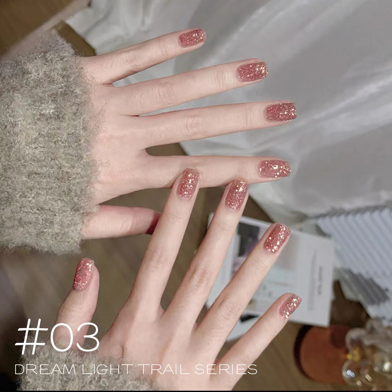 MIANEL 12ML Rock Sugar Crushed Diamond Gel Nail Polish Pink Glitter Nail Polish Top Selling Pink Nails Summer Nails 1-12pcs