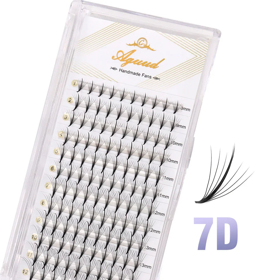 AGUUD 3D/5D/7D/9D Wispy Premade Fans Lash Extension Pointy Base Promade Spike Fans Cluster Eyelash Russian Volume Lash Extension