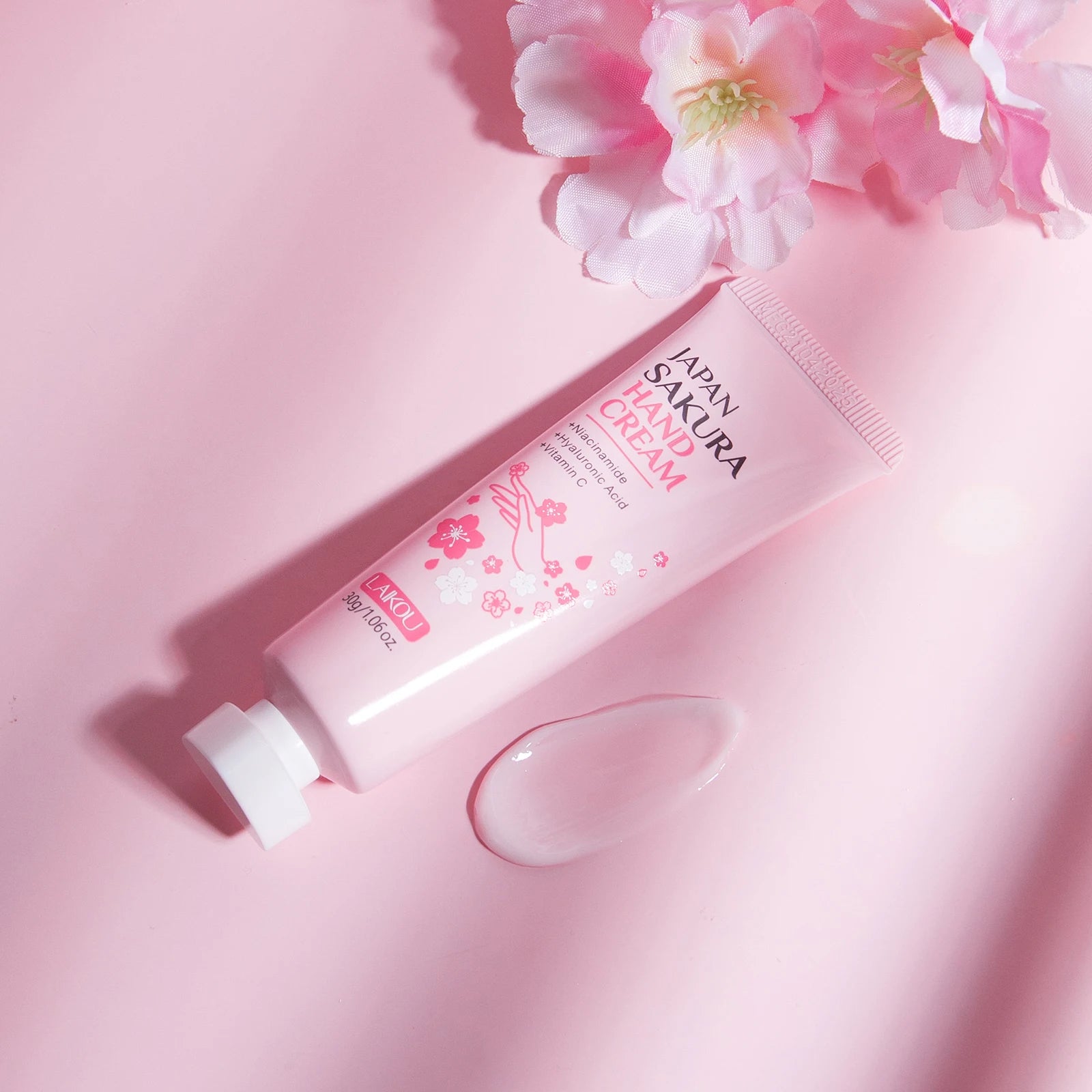 LAIKOU Japan Sakura Hand Cream Hydrating Hand Moisturizer Smoothing Radiant Treatment Refreshing Scent Hand Balm