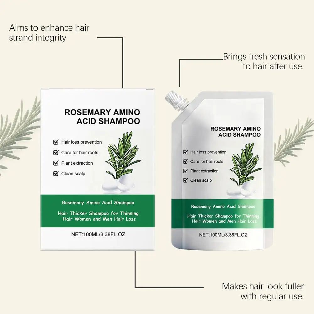 Organic Rosemary Hair Growth Shampoo Thickening Hydrolyzed Keratin Dry Frizzy Damaged Repair Moisturizing Scalp Cleaning Shampoo