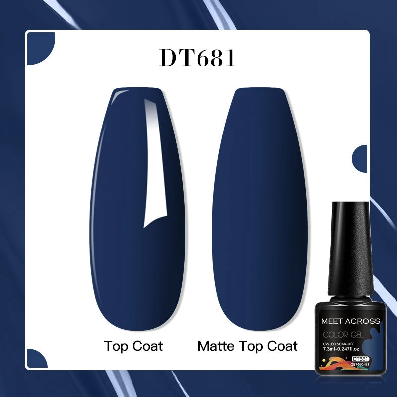 MEET ACROSS 7ml Red Blue Green Metallic Gel Nail Polish Super Bright Mirror Effect Semi Permanent LED UV Gel Nail Art Varnish