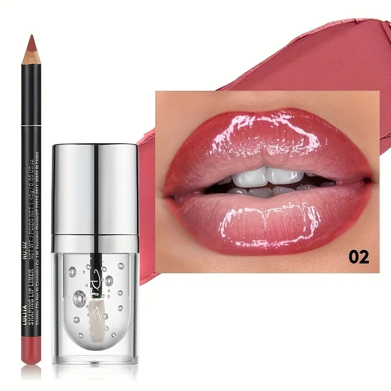 Gradient Lips Set, Lip Liner + Lip Oil, Ombre Lip Makeup, Smooth Define & Blend, Moisturizing, Long-Lasting
