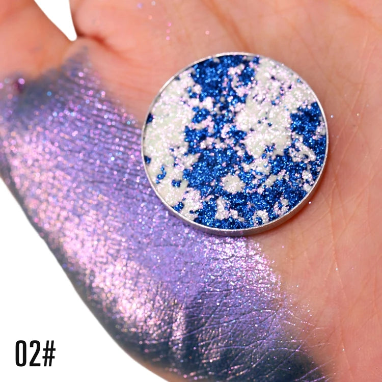 Weaving Chameleon Eyeshadow  Matte Powder Metallic Highgloss Glitter Highlight Longlasting Combined by Self Gift Disk