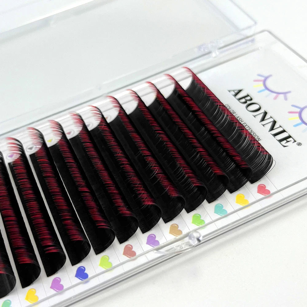 ABONNIE Ombre Colored Classic Volume Eyelash Extensions Handmade Fluffy Colored Lashes Volume Supplies