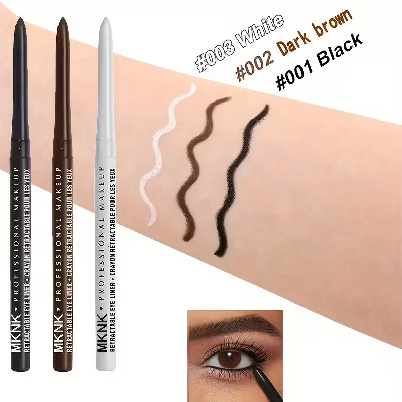 Auto Rotating Eyeliner Gel Pencil &Lip Liner,Easy to Color High Pigment Eye Makeup Pen,Waterproof Long Smudge Resistant Cosmetic