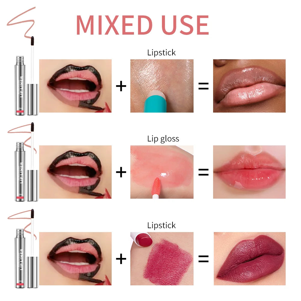 Highly Pigmented Lip Liner Tattoo Matte Peel Off Enhance Lip Liner Lasting Lip Stain Waterproof 4Colors Transfer-proof Lipstic