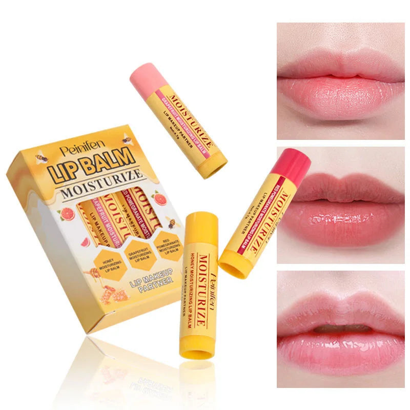 3-Piece Lip Balm Lipstick Base Lip Balm Makeup Natural Plant Anti-Scratch Lip Care Petroleum Jelly Lip Balm
